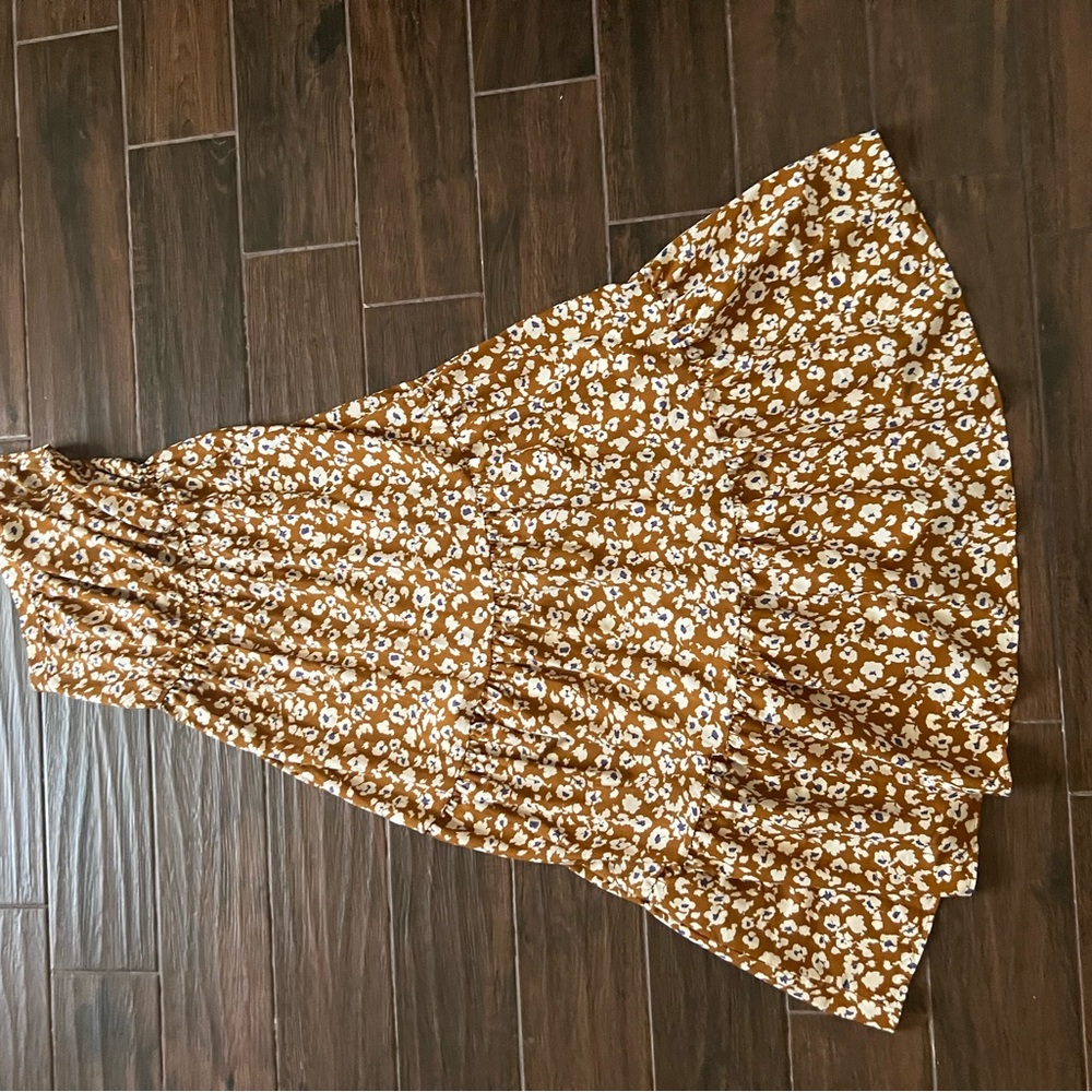 Floral Brown Maxi Skirt